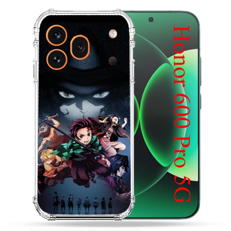 Coque Renforcée Pour Honor 600 Pro 5G Manga Demon Slayer Noir