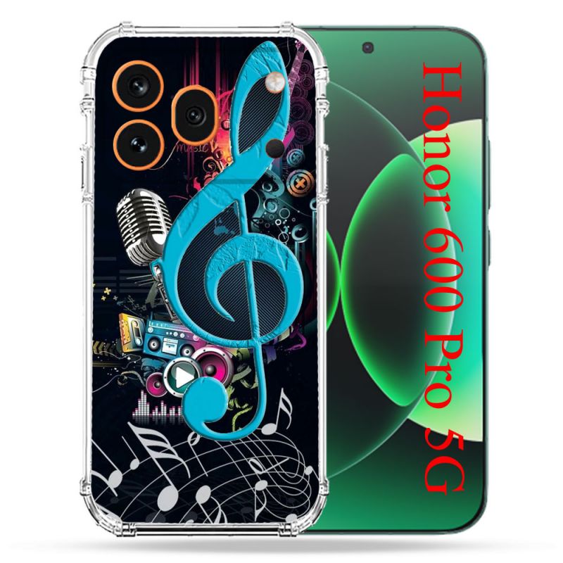 Coque Renforcée Pour Honor 600 Pro 5G Musique Cle Sol Bleu