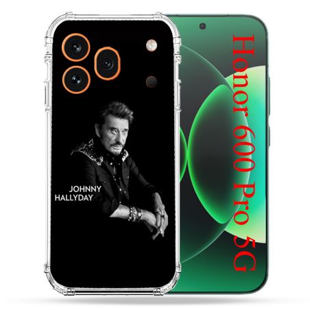 Coque Renforcée Pour Honor 600 Pro 5G Musique Johnny Hallyday Noir