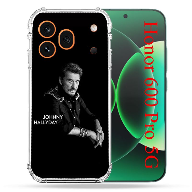Coque Renforcée Pour Honor 600 Pro 5G Musique Johnny Hallyday Noir