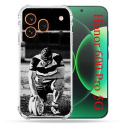 Coque Renforcée Pour Honor 600 Pro 5G Sport Rugby Noir Blanc