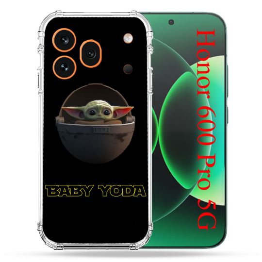 Coque Renforcée Pour Honor 600 Pro 5G Star Wars - Yoda bebe noir