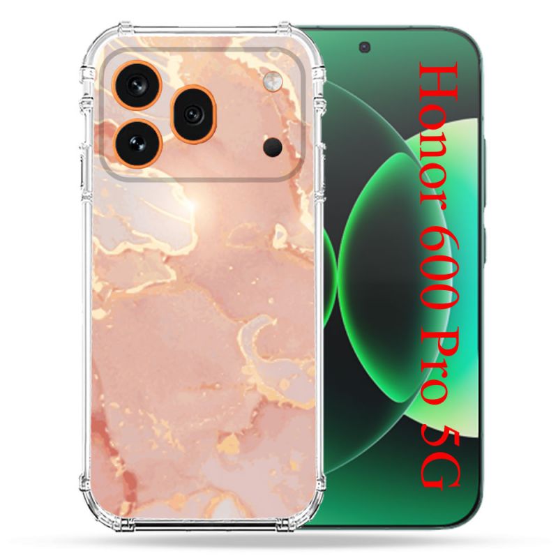 Coque Renforcée Pour Honor 600 Pro 5G Texture Marbre Rose