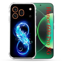 Coque Renforcée Pour Honor 600 Pro 5G Texture Plume Infini Bleu