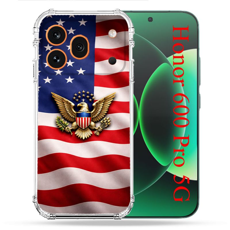 Coque Renforcée Pour Honor 600 Pro 5G Voyage Drapeau USA Etats Unis