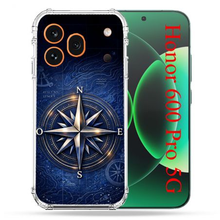 Coque Renforcée Pour Honor 600 Pro 5G Voyage Rose des Vents Marine