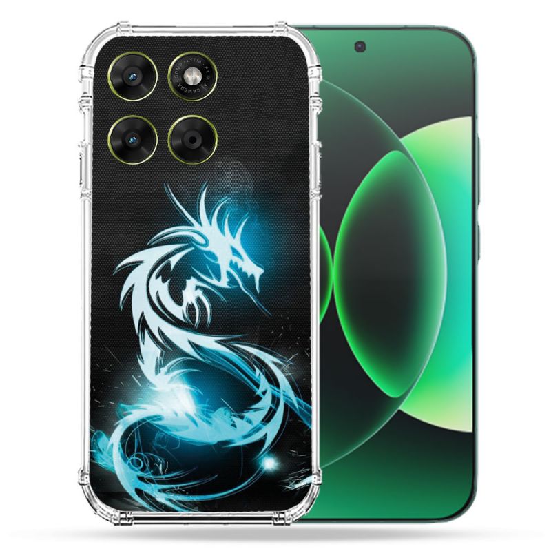 Coque Renforcée Pour Moto G37 / G37 Power / G47 Fantastique Dragon Bleu