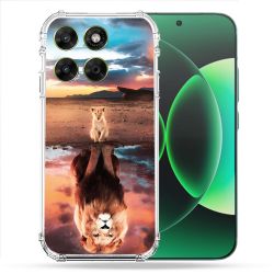 Coque Renforcée Pour Moto G17 / G17 Power Animal Lion Reflet