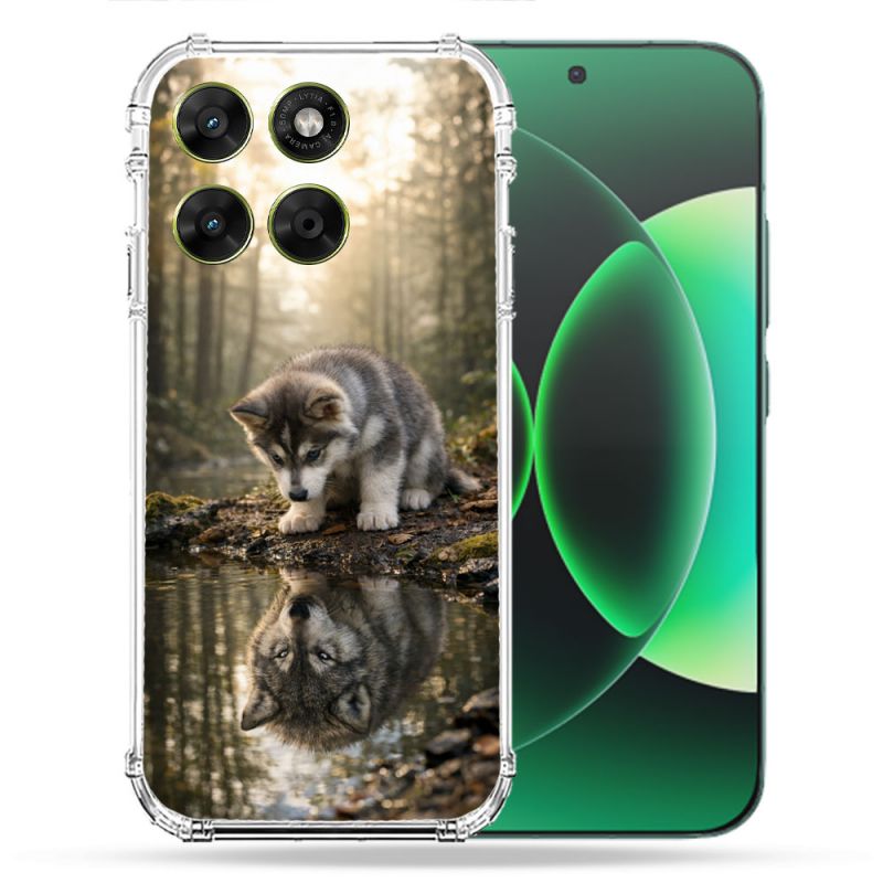 Coque Renforcée Pour Moto G17 / G17 Power Animal Loup Reflet