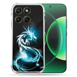 Coque Renforcée Pour Moto G17 / G17 Power Fantastique Dragon Bleu
