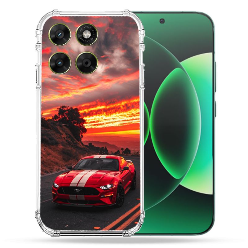 Coque Renforcée Pour Moto G17 / G17 Power Ford Mustang GT500 Rouge