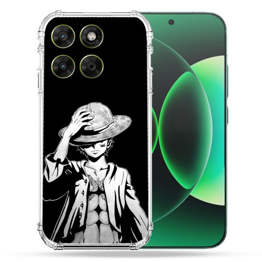 Coque Renforcée Pour Moto G17 / G17 Power Manga One Piece Luffy Noir