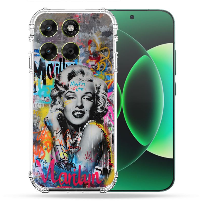 Coque Renforcée Pour Moto G17 / G17 Power Street Art Maryline Monroe