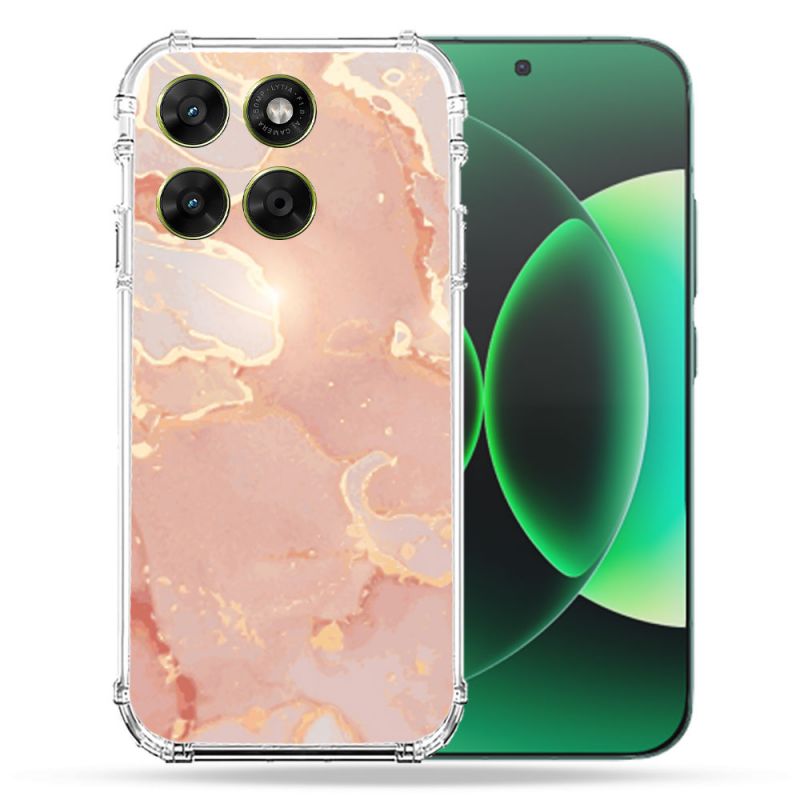 Coque Renforcée Pour Moto G17 / G17 Power Texture Marbre Rose