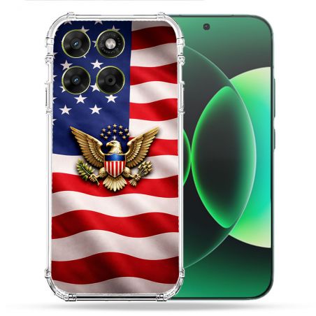 Coque Renforcée Pour Moto G17 / G17 Power Voyage Drapeau USA Etats Unis