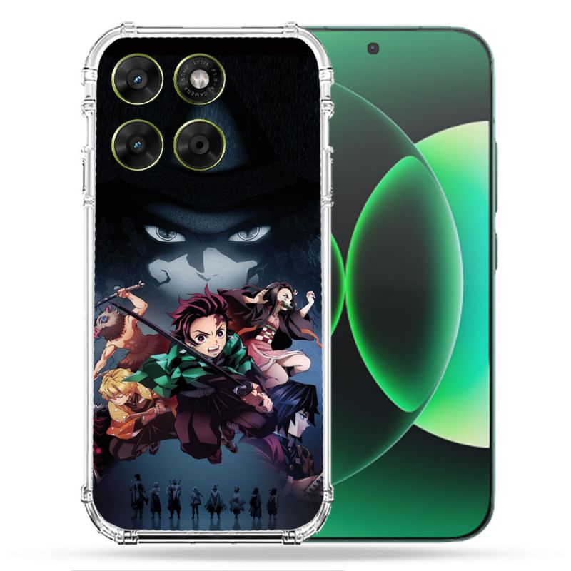 Coque Renforcée Pour Moto G37 / G37 Power / G47 Manga Demon Slayer Noir