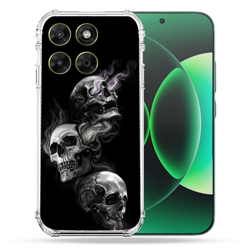 Coque Renforcée Pour Moto G37 / G37 Power / G47 Tete de Mort Triple