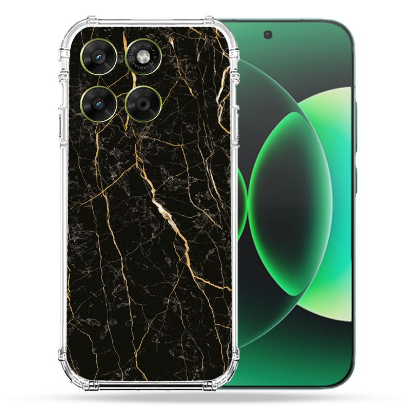 Coque Renforcée Pour Moto G37 / G37 Power / G47 Texture Marbre Noir