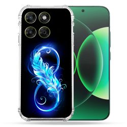 Coque Renforcée Pour Moto G37 / G37 Power / G47 Texture Plume Infini Bleu