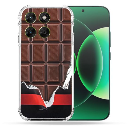 Coque Renforcée Pour Moto G37 / G37 Power / G47 Texture Trompe Oeil Chocolat