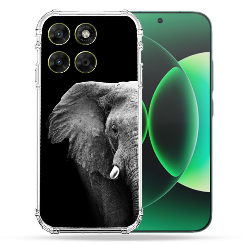 Coque Renforcée Pour Moto G67 / G77 / G87 Animal Elephant Noir