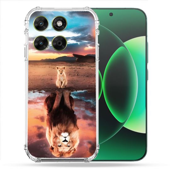 Coque Renforcée Pour Moto G67 / G77 / G87 Animal Lion Reflet