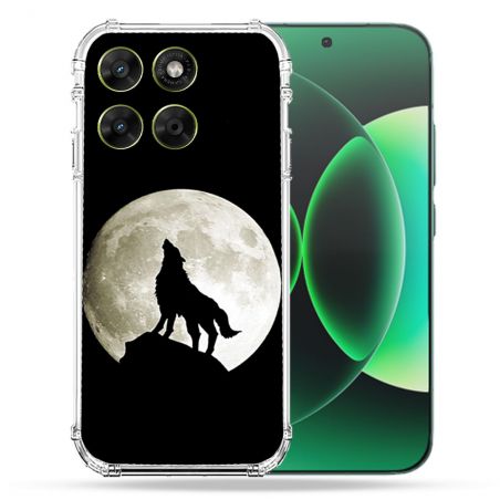 Coque Renforcée Pour Moto G67 / G77 / G87 Animal Loup Noir