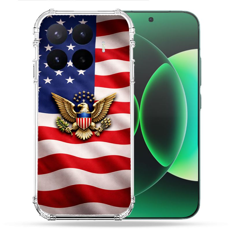 Coque Renforcée Pour Xiaomi 17T Voyage Drapeau USA Etats Unis