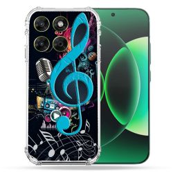 Coque Renforcée Pour Moto G67 / G77 / G87 Musique Cle Sol Bleu