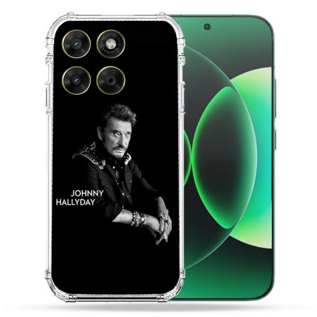 Coque Renforcée Pour Moto G67 / G77 / G87 Musique Johnny Hallyday Noir