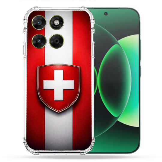 Coque Renforcée Pour Moto G67 / G77 / G87 Voyage Drapeau Suisse