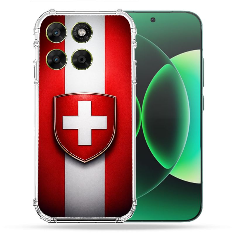 Coque Renforcée Pour Moto G67 / G77 / G87 Voyage Drapeau Suisse