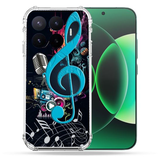 Coque Renforcée Pour Xiaomi 17T Pro Musique Cle Sol Bleu