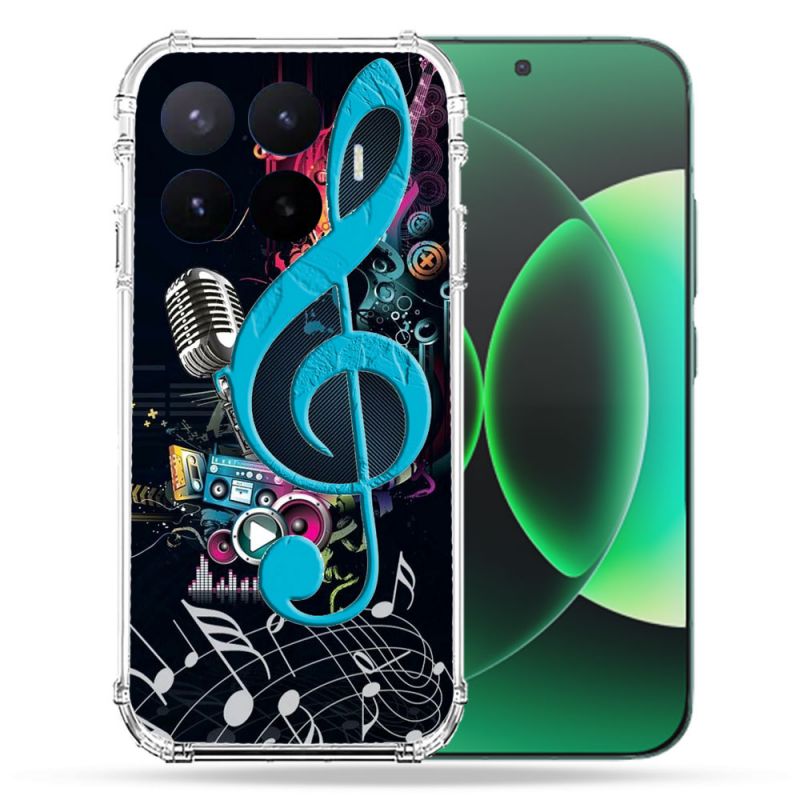 Coque Renforcée Pour Xiaomi 17T Pro Musique Cle Sol Bleu