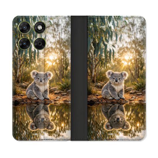 Housse Cuir Portefeuille Pour Motorola Moto G37 / G37 Power / G47 Animal Koala Reflet