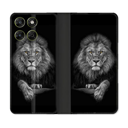 Housse Cuir Portefeuille Pour Motorola Moto G37 / G37 Power / G47 Animal Lion Majestueux