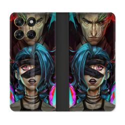 Housse Cuir Portefeuille Pour Motorola Moto G37 / G37 Power / G47 Arcane Jinx Bleu
