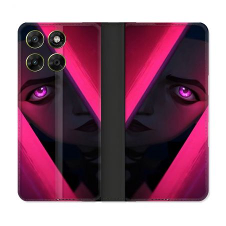 Housse Cuir Portefeuille Pour Motorola Moto G37 / G37 Power / G47 Arcane Jinx Rose