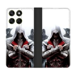 Housse Cuir Portefeuille Pour Motorola Moto G37 / G37 Power / G47 Assassin Creed Mask