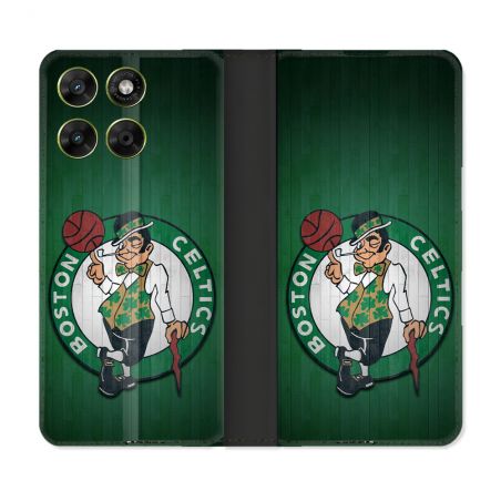 Housse Cuir Portefeuille Pour Motorola Moto G37 / G37 Power / G47 Basket Boston Celtics