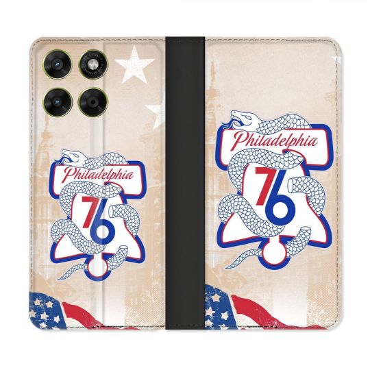 Housse Cuir Portefeuille Pour Motorola Moto G37 / G37 Power / G47 Basket Philadelphia 76ers