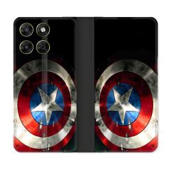 Housse Cuir Portefeuille Pour Motorola Moto G37 / G37 Power / G47 Captain America Bouclier