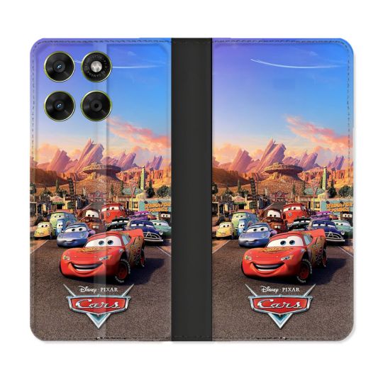 Housse Cuir Portefeuille Pour Motorola Moto G37 / G37 Power / G47 Cars Affiche