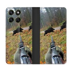 Housse Cuir Portefeuille Pour Motorola Moto G37 / G37 Power / G47 Chasse Vision Tir