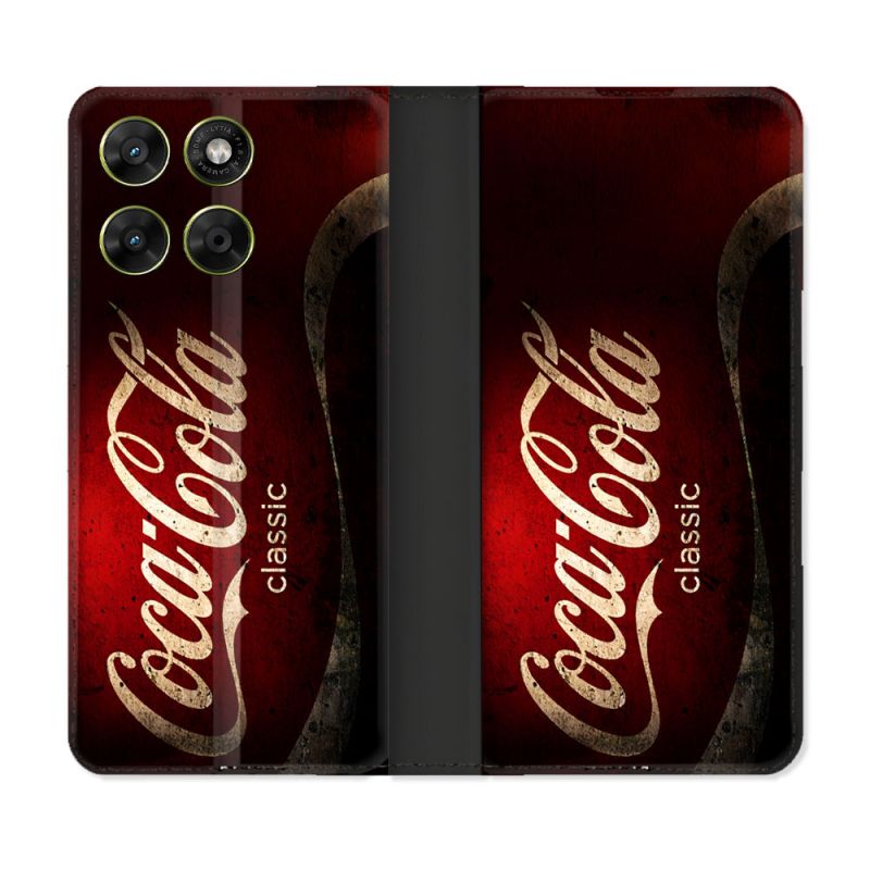 Housse Cuir Portefeuille Pour Motorola Moto G37 / G37 Power / G47 Coca Cola Classique