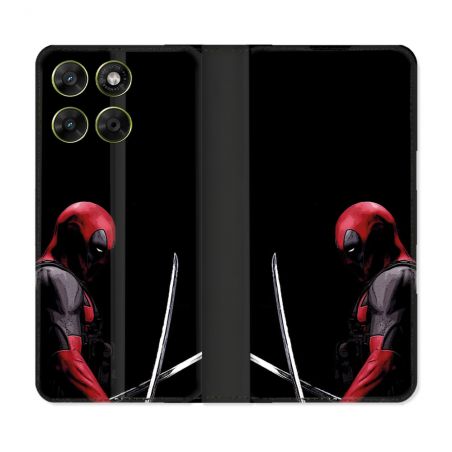 Housse Cuir Portefeuille Pour Motorola Moto G37 / G37 Power / G47 Deadpool Epee