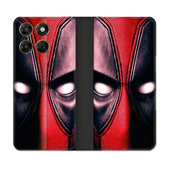 Housse Cuir Portefeuille Pour Motorola Moto G37 / G37 Power / G47 Deadpool Yeux