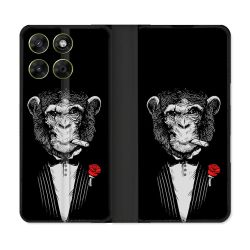 Housse Cuir Portefeuille Pour Motorola Moto G37 / G37 Power / G47 Decale Singe Mafia