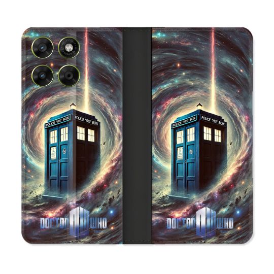 Housse Cuir Portefeuille Pour Motorola Moto G37 / G37 Power / G47 Dr Who Tardis Univers