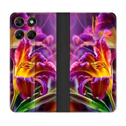 Housse Cuir Portefeuille Pour Motorola Moto G37 / G37 Power / G47 Fleur Lys Color